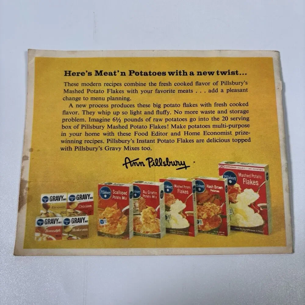 Pillsbury's 24 MEAT 'n POTATO IDEAS Adapted by Ann Pillsbury Recipes Booklet
